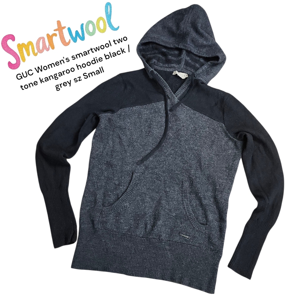 Smartwool Women's Two Tone Colorblock Wool kangaroo Pouch Hoodie Sweater S